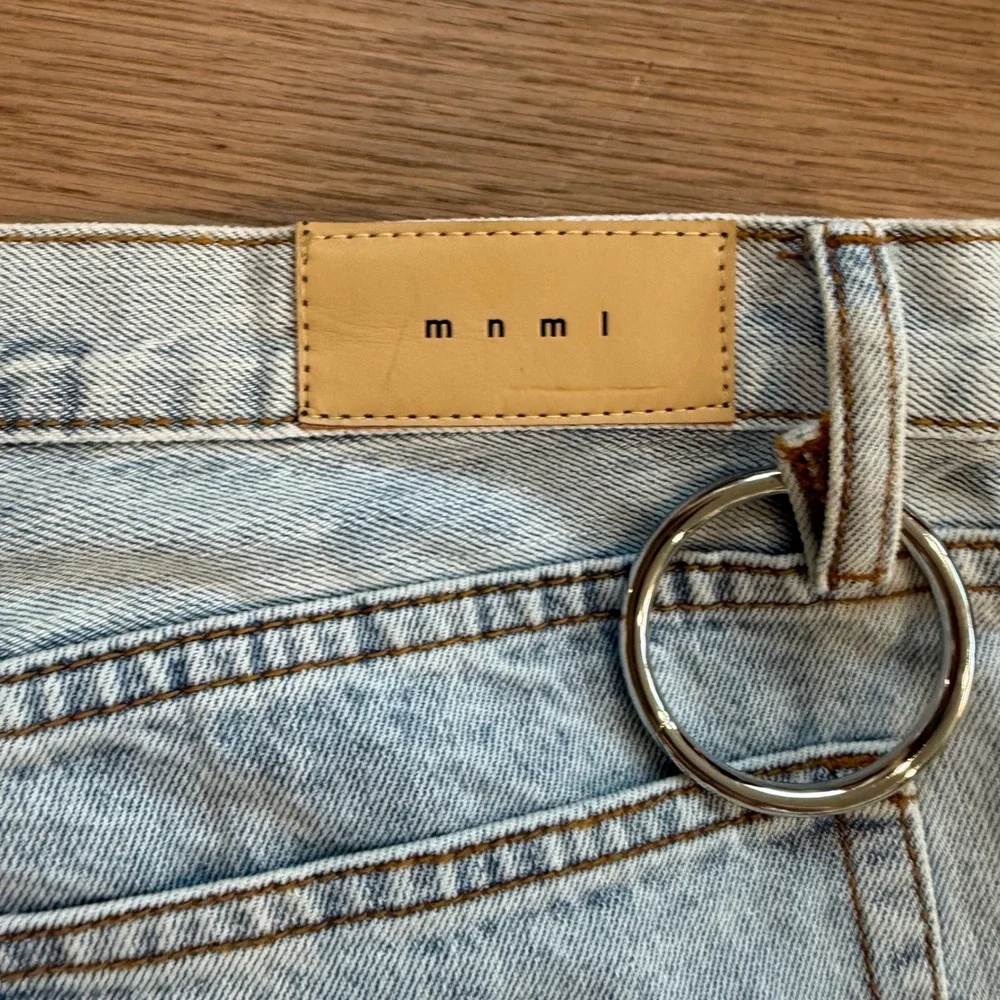 MNML M510 O Ring Denim Light Blue‎ Zipper Flare Jeans Mens 38 NWT